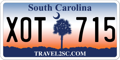 SC license plate XOT715