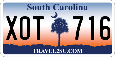 SC license plate XOT716