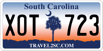SC license plate XOT723