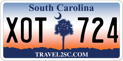 SC license plate XOT724