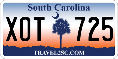 SC license plate XOT725