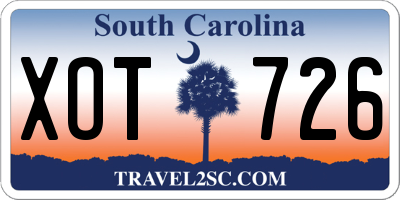 SC license plate XOT726