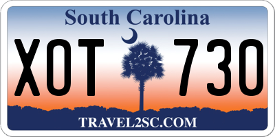 SC license plate XOT730