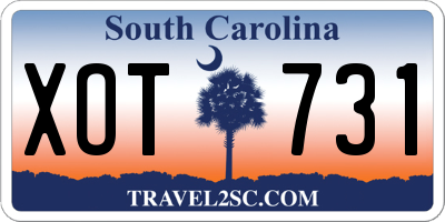 SC license plate XOT731