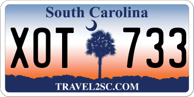 SC license plate XOT733