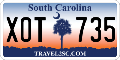 SC license plate XOT735