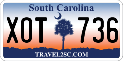 SC license plate XOT736
