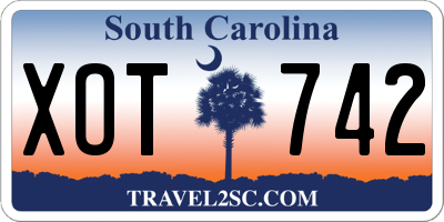 SC license plate XOT742