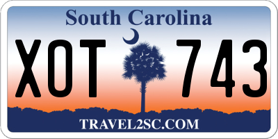 SC license plate XOT743