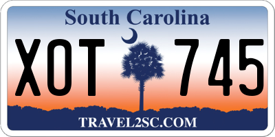 SC license plate XOT745