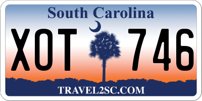 SC license plate XOT746