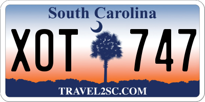 SC license plate XOT747