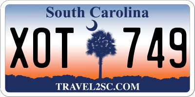 SC license plate XOT749