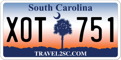 SC license plate XOT751