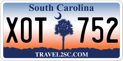 SC license plate XOT752
