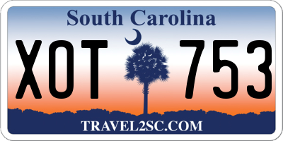 SC license plate XOT753