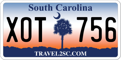 SC license plate XOT756