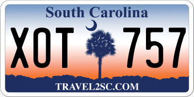 SC license plate XOT757