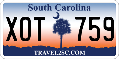 SC license plate XOT759