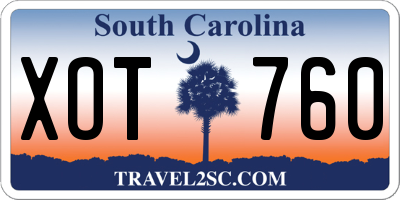 SC license plate XOT760