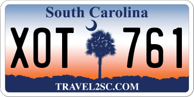 SC license plate XOT761