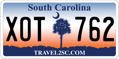 SC license plate XOT762