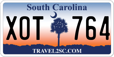 SC license plate XOT764