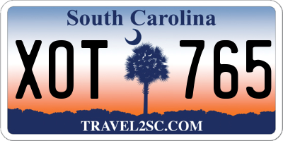 SC license plate XOT765