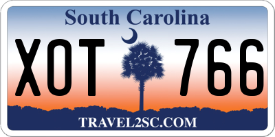 SC license plate XOT766
