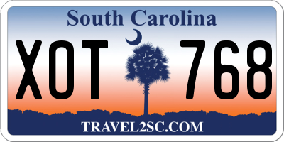 SC license plate XOT768