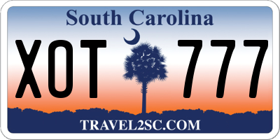 SC license plate XOT777