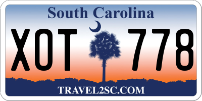 SC license plate XOT778
