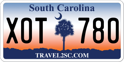 SC license plate XOT780