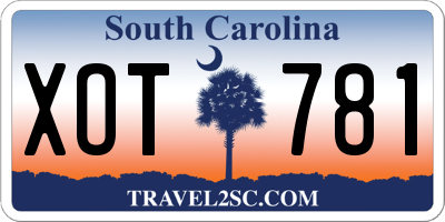 SC license plate XOT781