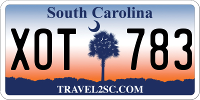 SC license plate XOT783