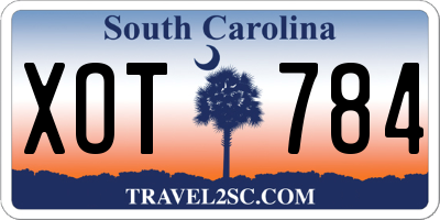 SC license plate XOT784