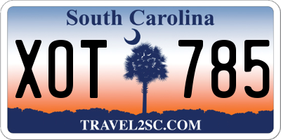 SC license plate XOT785