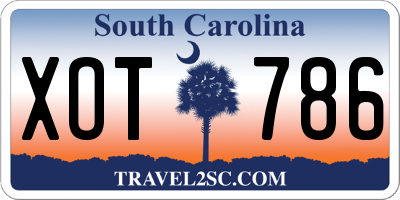 SC license plate XOT786