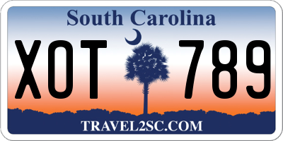 SC license plate XOT789