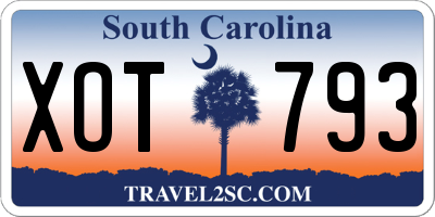 SC license plate XOT793