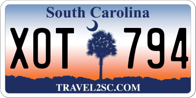SC license plate XOT794