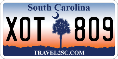 SC license plate XOT809