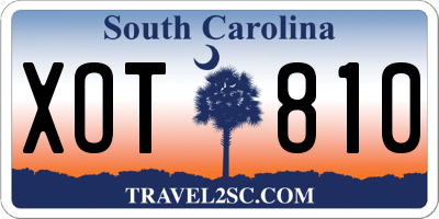 SC license plate XOT810