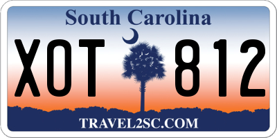 SC license plate XOT812