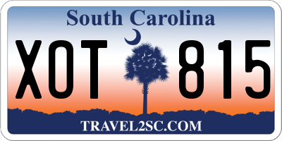 SC license plate XOT815