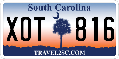 SC license plate XOT816