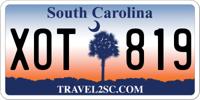 SC license plate XOT819