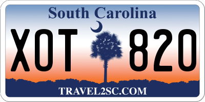 SC license plate XOT820