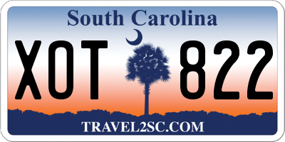SC license plate XOT822