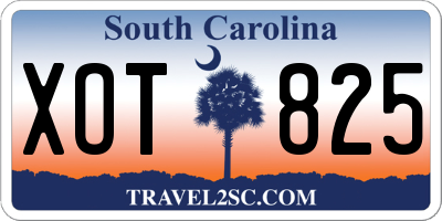SC license plate XOT825